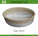 Rattan tray with ceramic inside